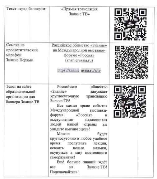 Информация о просветительском марафоне Знание. Первые.